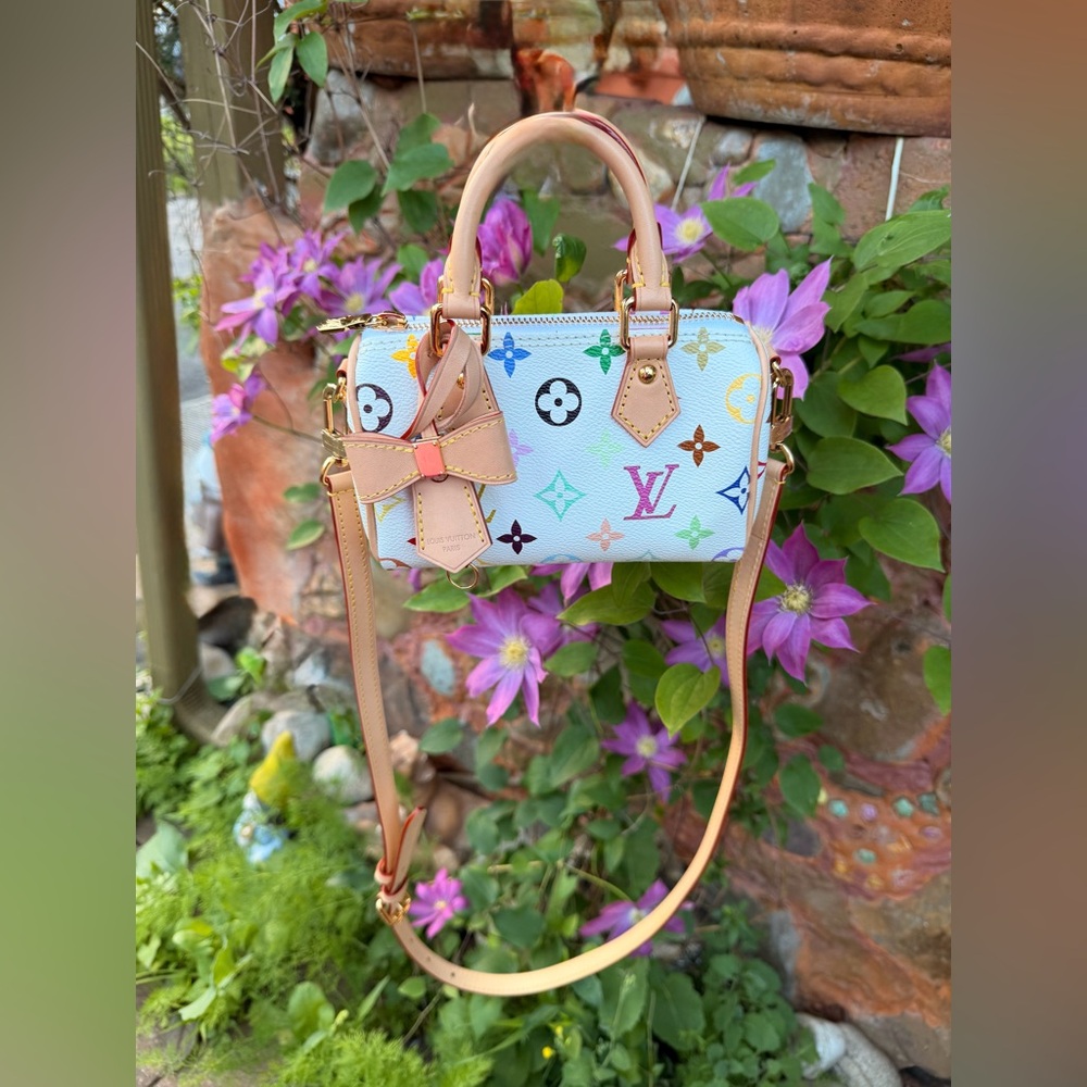 Louis Vuitton White Takashi Murakami Multicolor Nano Speedy